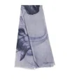 Emporio Armani Horse Print Scarf In Blue