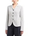 Emporio Armani Houndstooth Blazer In White/grey