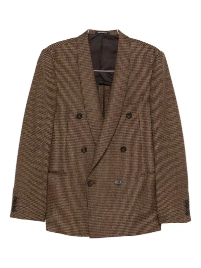 EMPORIO ARMANI HOUNDSTOOTH DOUBLE-BREASTED JACKET