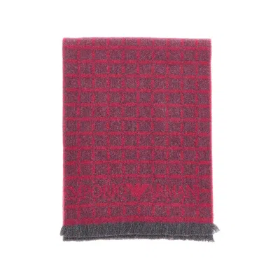 Emporio Armani Houndstooth Jacquard Wool Scarf