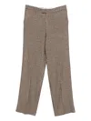 Emporio Armani High Waist Wide-leg Trousers With Button Accents In Brown