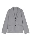 Emporio Armani Houndstooth Single-breasted Blazer In Blue