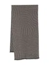 Emporio Armani Houndstooth Wool Scarf In Neutral