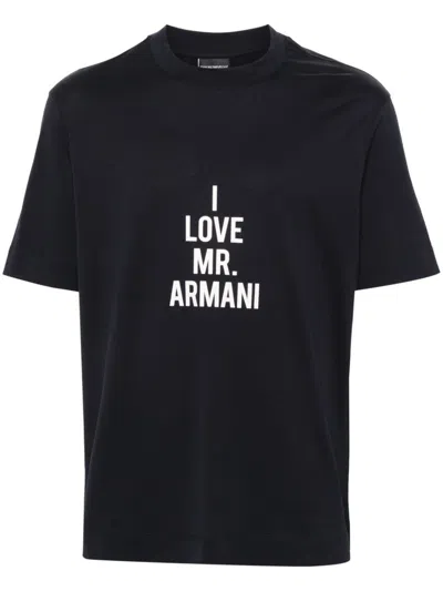 Emporio Armani I Love Mr Armani T-shirt In Blue
