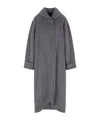 Emporio Armani Icon Alpaca-wool Beaver Long Coat In Gray