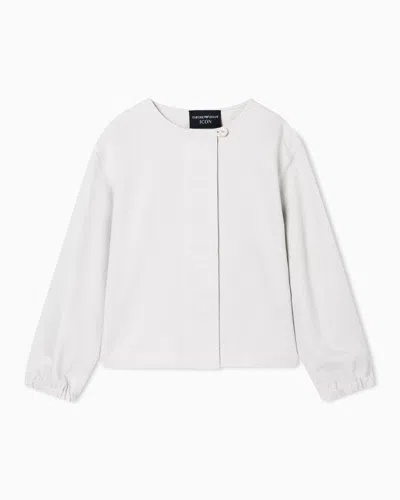 Emporio Armani Icon Armored Viscose Jacket In White