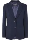Emporio Armani Womens Single-breasted Notched-lapel Woven Blazer Midnight Blue