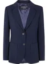 Emporio Armani Womens Single-breasted Notched-lapel Woven Blazer Midnight Blue In Blue