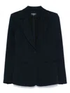 Emporio Armani Single-breasted Blazer Featuring Shoulder Pads In Blue