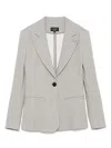 Emporio Armani Single-breasted Blazer With Flap Pockets In Grey
