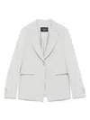 Emporio Armani Tailored Single-breasted Blazer With Rear Vent In Grey