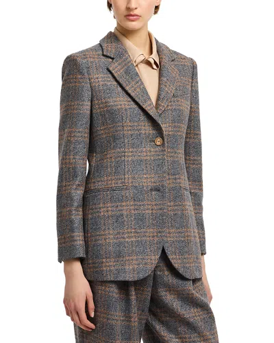 EMPORIO ARMANI ICON CHECKERED WOOL BLAZER