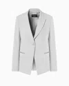 Emporio Armani Icon Chevron Acetate-blend Single-breasted Blazer In Beige