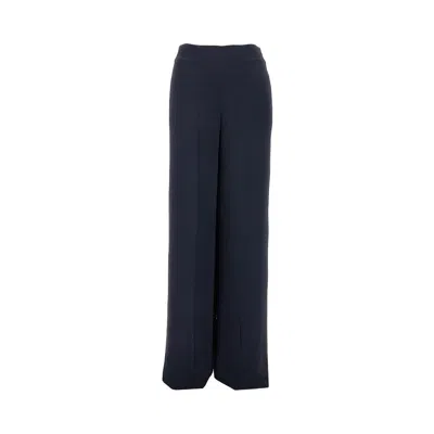 Emporio Armani Icon Chevron Cady Pants In Blue