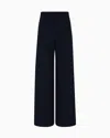 Emporio Armani Icon Chevron-motif Jacquard Wide-leg Trousers In Blue
