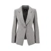 Emporio Armani Viscose And Wool Blend Chevron Blazer In Gray