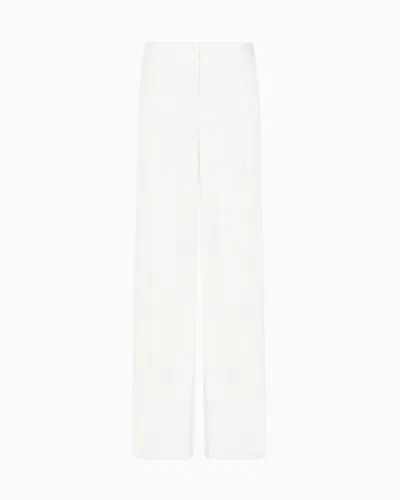 EMPORIO ARMANI ICON COMPACT PIQUÉ PALAZZO TROUSERS