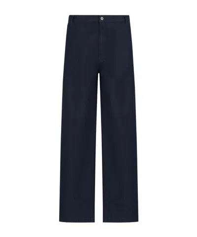 Emporio Armani Icon Denim Wide-leg Jeans In Blue Denim 0941