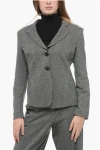 Emporio Armani Icon Fitted Blazer With Herringbone Motif