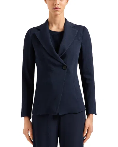 Emporio Armani Icon Frisottino Jacket In Striped Blue