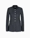 Emporio Armani Icon Houndstooth Cloth Single-breasted Jacket In Gray