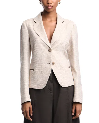 Emporio Armani Icon Jacquard Jacket In Neutral