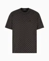 Emporio Armani Cotton Geometric Print T-shirt In Grey