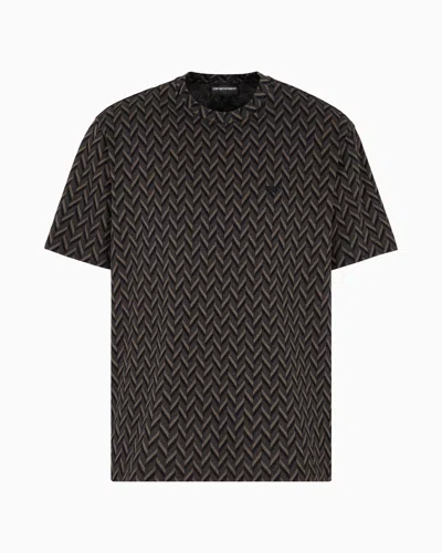 EMPORIO ARMANI ASV ICON JACQUARD JERSEY T-SHIRT