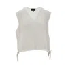 Emporio Armani Icon Linen And Cotton Top In White