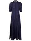 Emporio Armani Icon Linen Blend Chambray Maxi Dress
