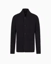 Emporio Armani Travel Essential Milano Stitch Wool Jacket In Black