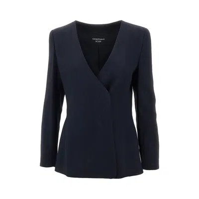 Emporio Armani Icon Sablé Jacket In Blue