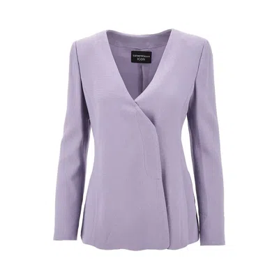 Emporio Armani Icon Sablé Jacket In Purple