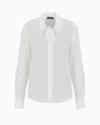 EMPORIO ARMANI ICON SILK CRÊPE DE CHINE TIE-NECK SHIRT