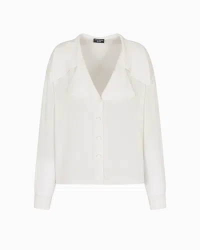 EMPORIO ARMANI ICON SILK DOUBLE GEORGETTE SHIRT
