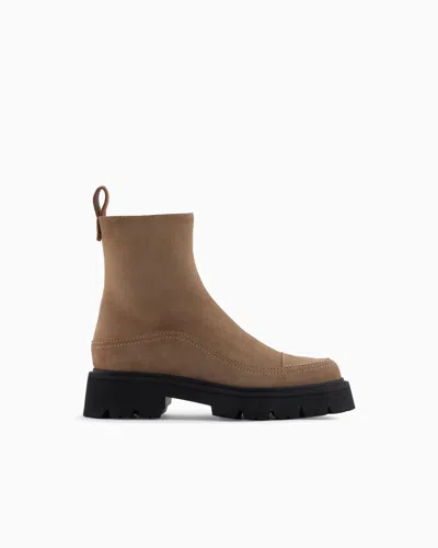 Emporio Armani Icon Suede Ankle Boots