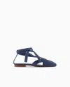Emporio Armani Icon Suede Sandals With Cut-out And Strap