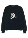 Emporio Armani Women's Sweater With Maxi Ea Icon Logo In Blue