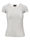 Emporio Armani Icon Striped Light Jersey T-shirt In Grey