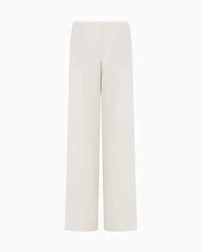 Emporio Armani Icon Triacetate Palazzo Trousers In White