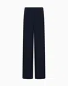 Emporio Armani Icon Triacetate Palazzo Trousers In Blue