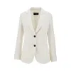 Emporio Armani Icon Single-breasted Blazer In Triacetate Fabric In White
