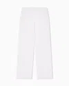 Emporio Armani Icon Trousers In Fluid Armure Fabric In White