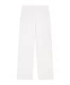 Emporio Armani Icon Trousers In Fluid Armure Fabric In White