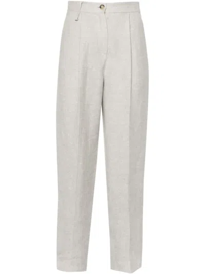 Emporio Armani Icon Twill Trousers In 灰色