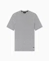 Emporio Armani Icon Viscose-blend Jacquard Jersey Jumper With Op-art Motif In Gray