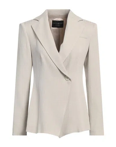 Emporio Armani Icon Woman Blazer Beige Size 10 Viscose, Acetate In Sand