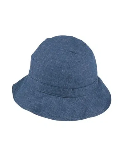 Emporio Armani Icon Woman Hat Blue Size 7 ¼ Linen, Viscose, Polyester