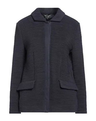 Emporio Armani Icon Woman Jacket Navy Size 12 Virgin Wool, Acrylic, Polyamide, Elastane