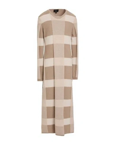 Emporio Armani Icon Woman Maxi Dress Taupe Size 14 Virgin Wool, Cashmere